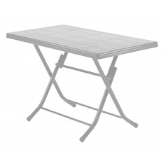 FOLDING TABLE τραπέζι κήπου μεταλλικό-πλαστικό ΛΕΥΚΟ, 68x118xh75